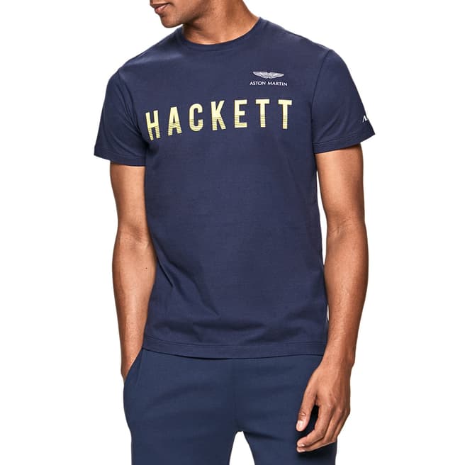 Hackett London Navy AMR Hackett Cotton T-Shirt