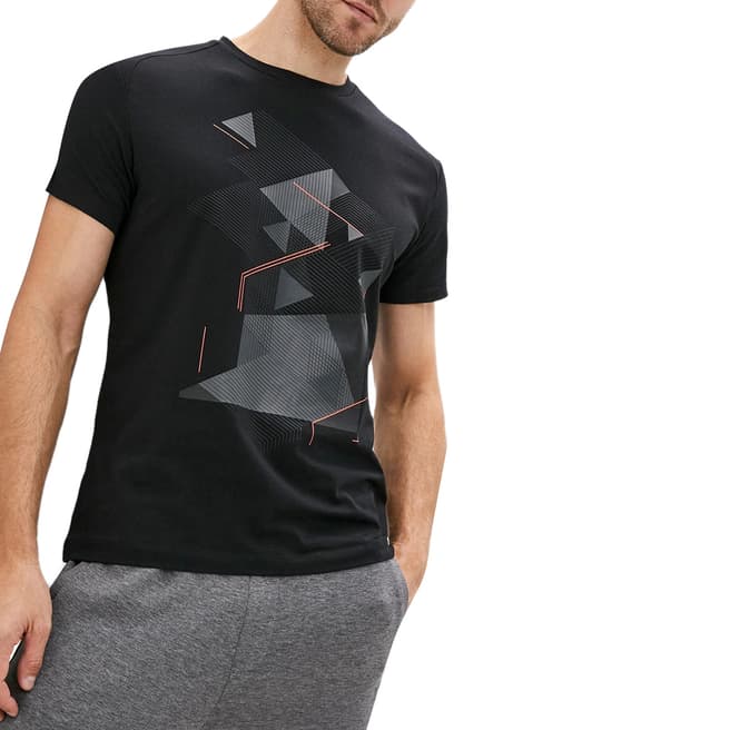 Hackett London Black AMR Graphic Cotton Blend T-Shirt