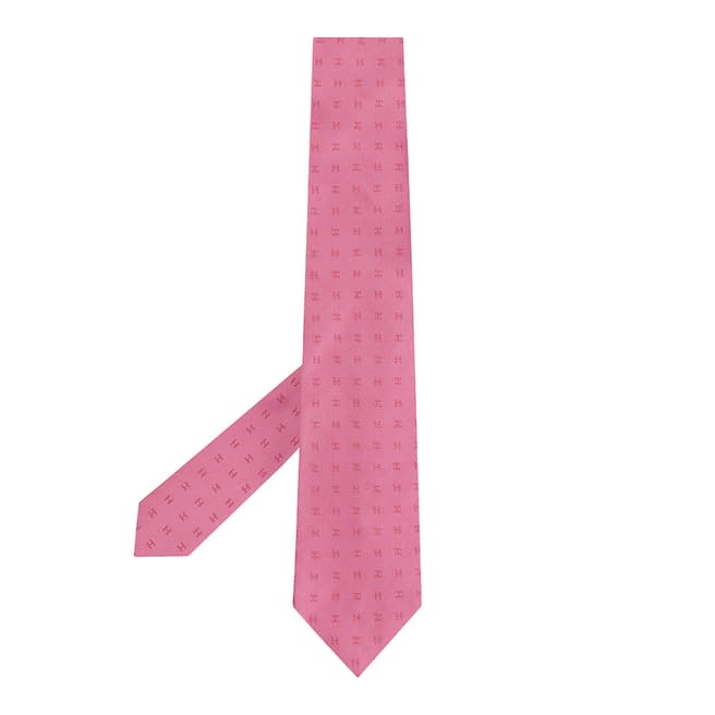 Hackett London Pink H Logo Silk Tie