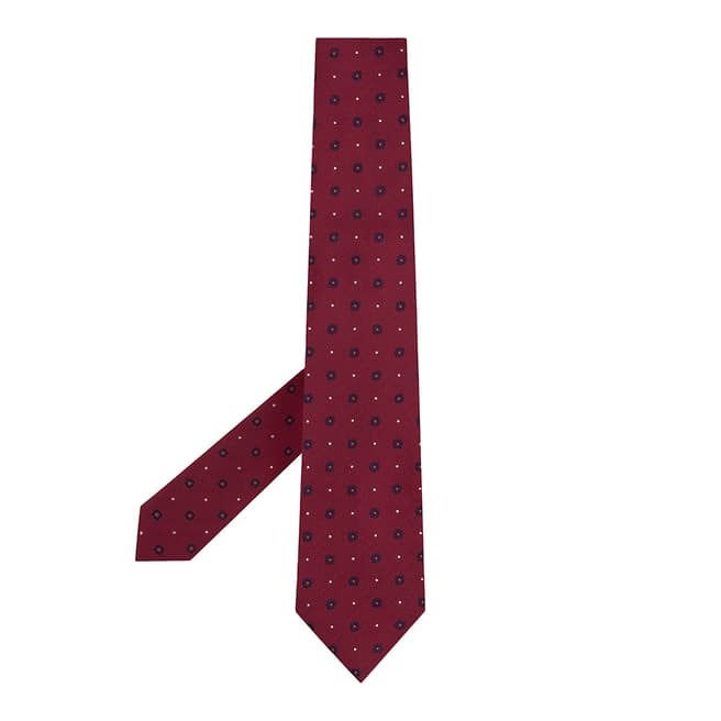 Hackett London Red Flower Neat Silk Tie