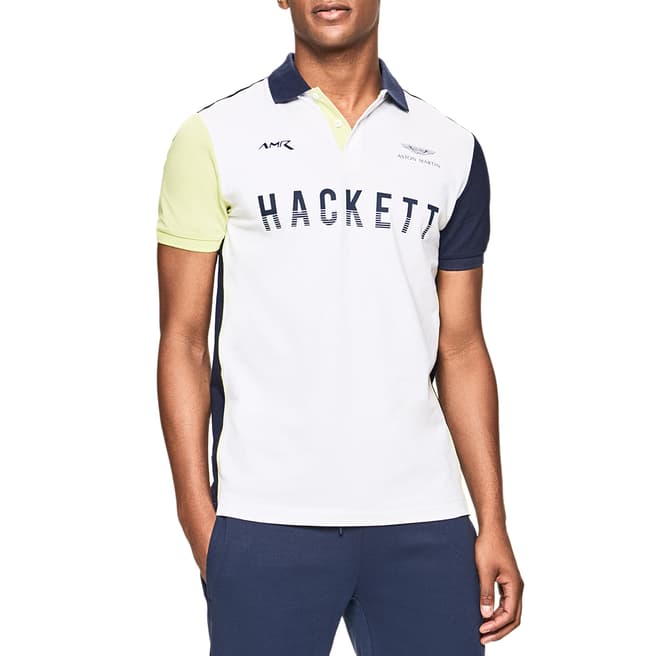 Hackett London White AMR Multi Polo Shirt
