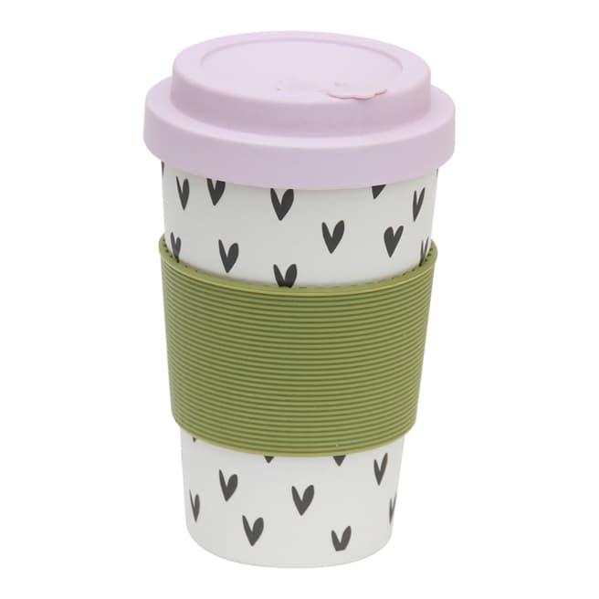 Caroline Gardner Scattered Hearts Bamboo Coffee Cup