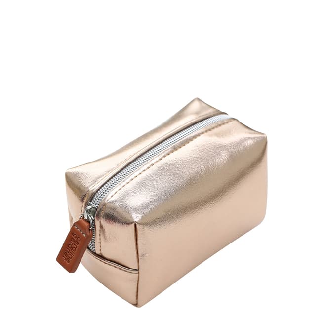 Caroline Gardner Rose Gold Mini Cube Cosmetic Bag