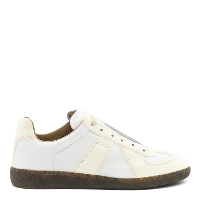 Maison Margiela Ivory Leather Replica Sneakers