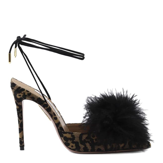 Aquazzura Leopard Print Boudoir Sling Heeled Sandals