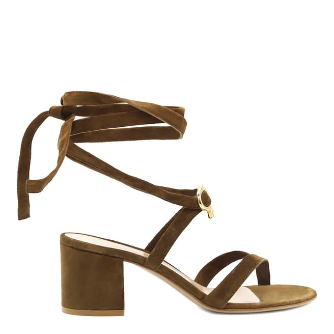 Gianvito Rossi Brown Suede Texas Ankle Strap Sandals