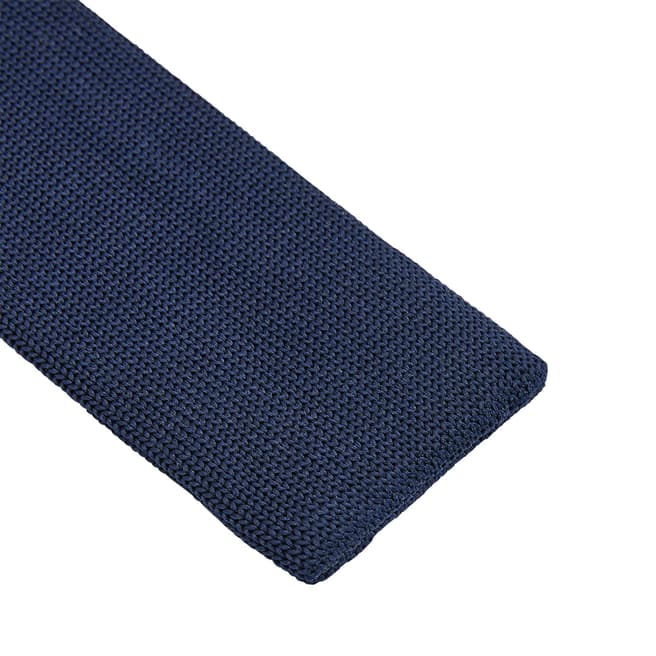 Ted Baker Navy Borrow Embroidered Knitted Tie