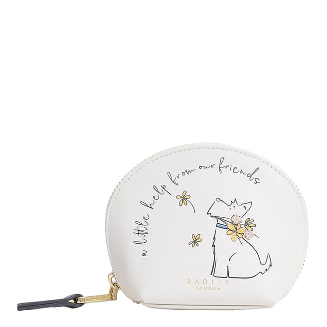 Radley White With a Little Help Small Zip Coin Purse