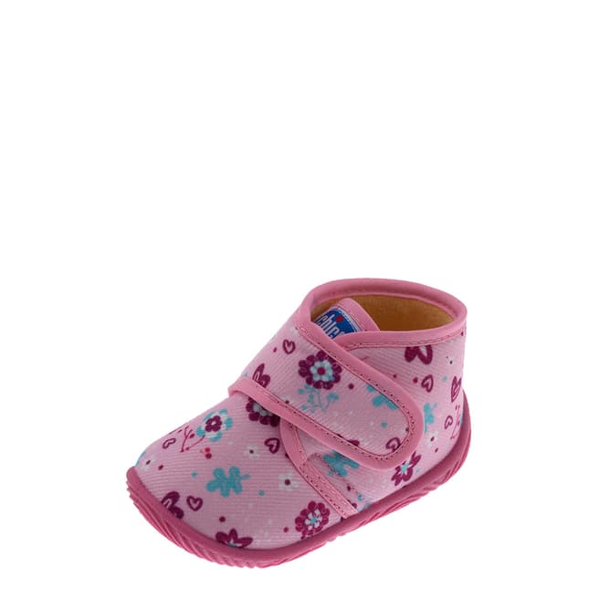 Chicco Pink Floral Strap Ankle Boots