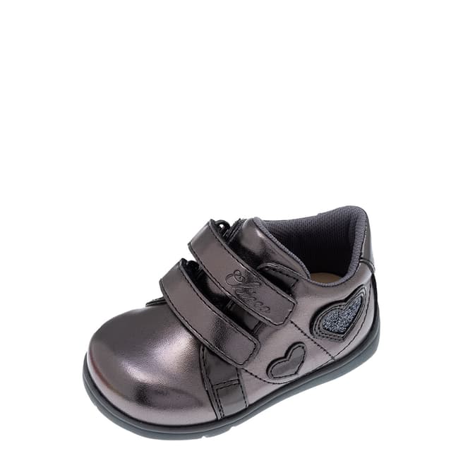 Chicco Steel Grey Heart Double Strap Ankle Boots