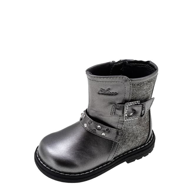 Chicco Steel Grey Buckle Ankle Boots
