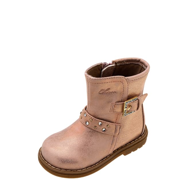 Chicco Pink Buckle Ankle Boots