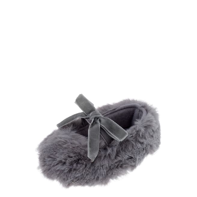 Chicco Grey Faux Fur Ballerina Shoes
