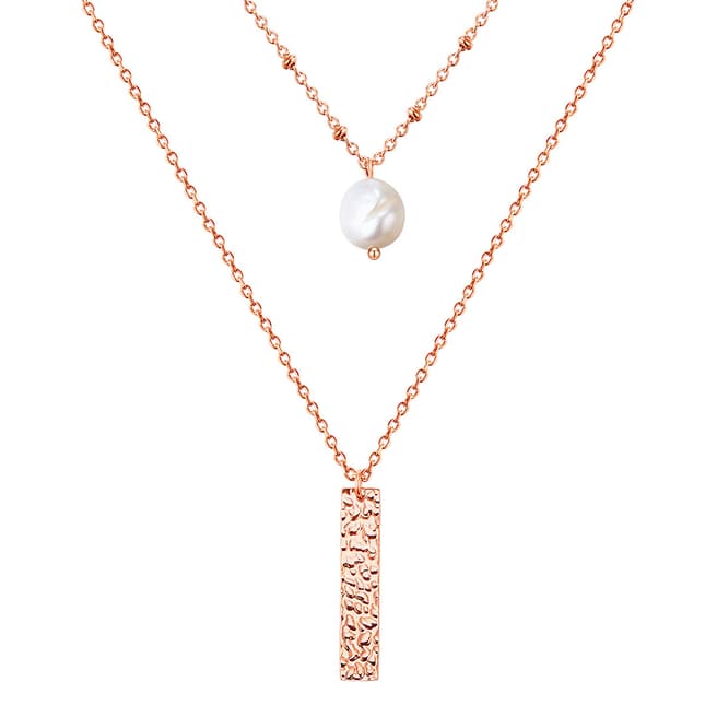 Kaimana Rose Gold Layered Pearl Necklace