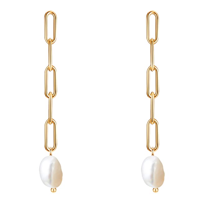 Yamato Pearls Gold Hanging Pearl Earrings