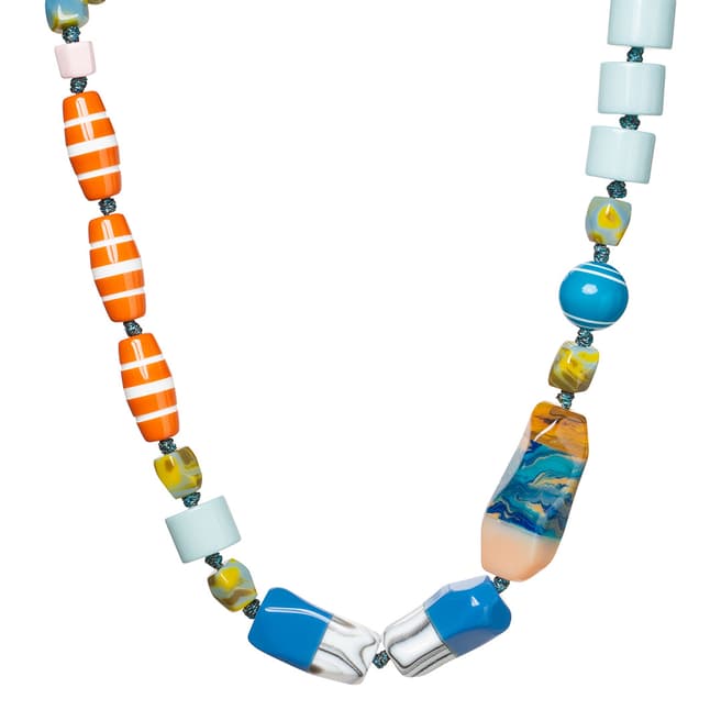 Missoni Blue Multi Resin Bead Necklace