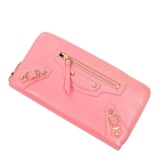 Balenciaga Pink Continental Zip Wallet
