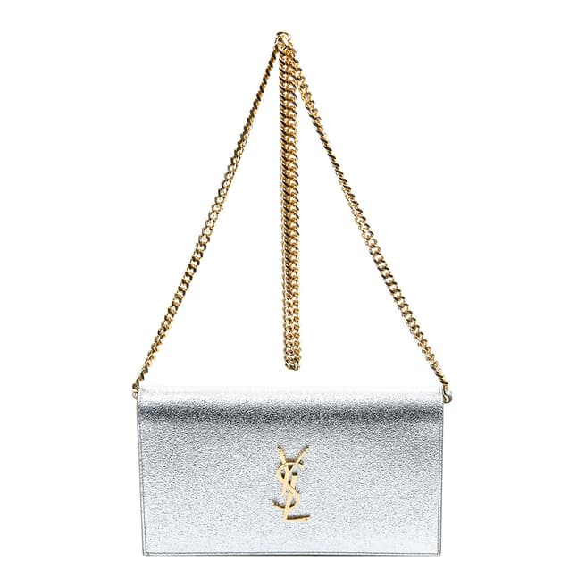 Yves Saint Laurent Silver Kate Wallet On Chain