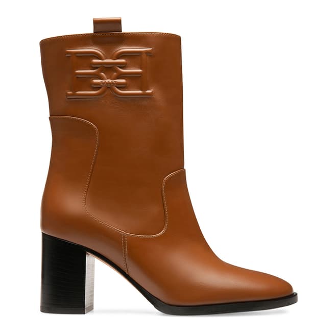 BALLY Tan Leather Doris Mid-Calf Boots