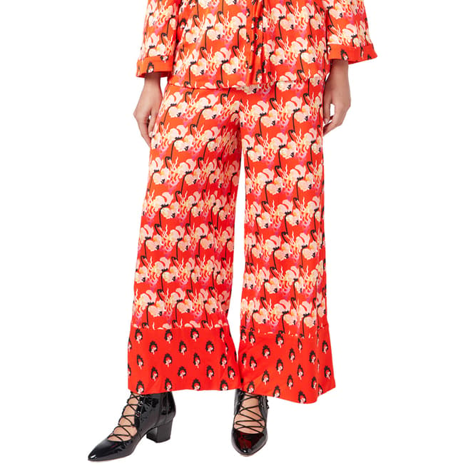 Temperley London Red Dragonfly Wide Leg Trouser