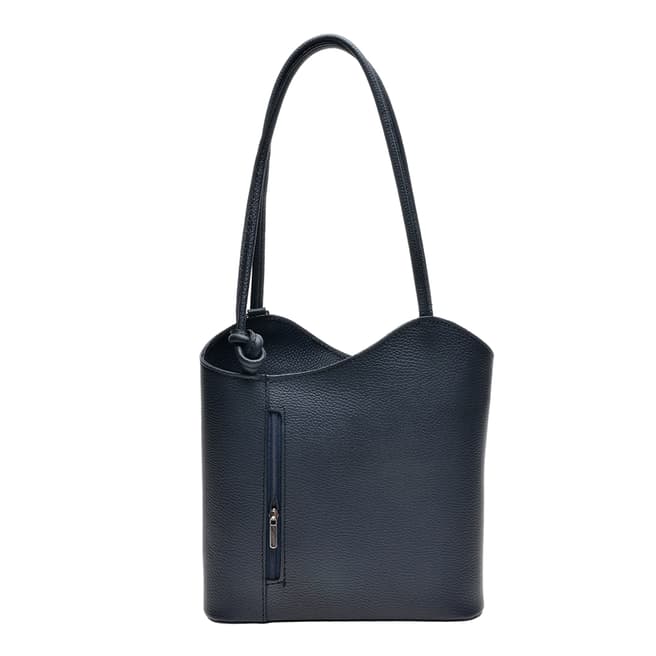 Anna Luchini Blue Leather Tote Bag