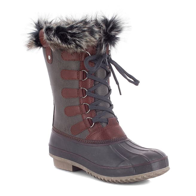 Kimberfeel Grey Candice Faux Fur Cuff Snow Boots