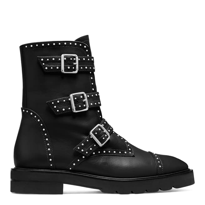 Stuart Weitzman Black Jesse Lift Leather Ankle Boots