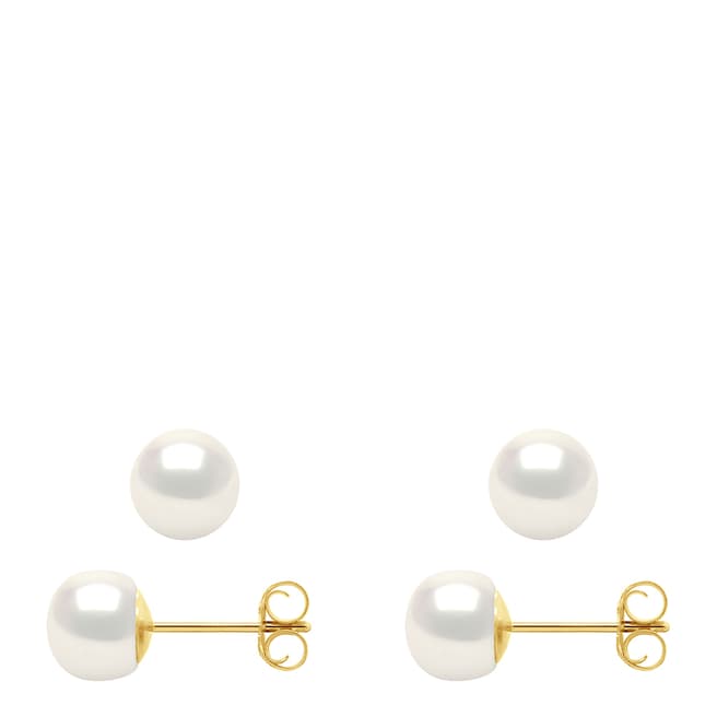 Atelier Pearls White Gold Freshwater Pearl Stud Earrings