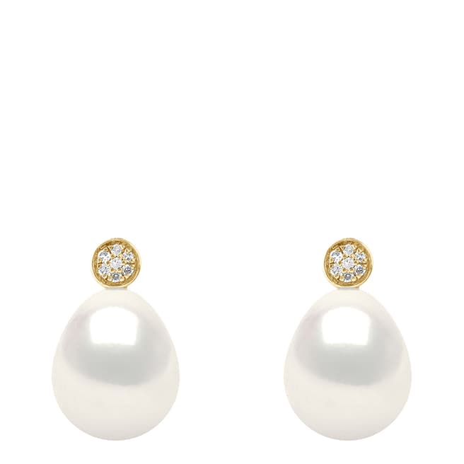 Atelier Pearls White Gold Freshwater Pearl Diamond Stud Earrings