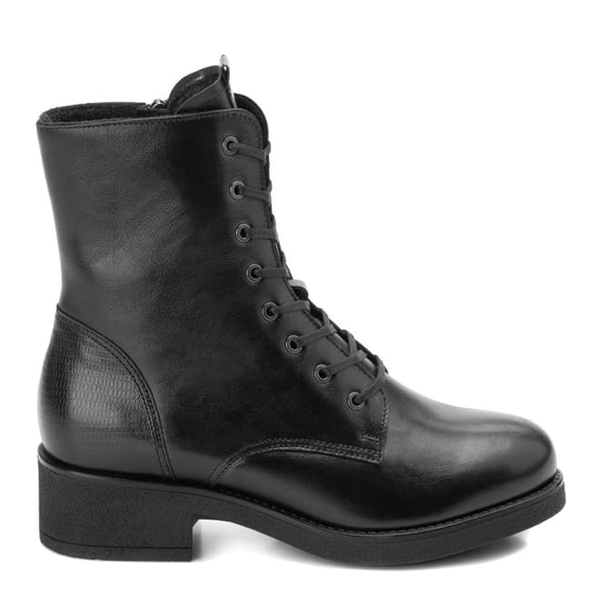 Belwest Black Leather Lace Up Boots