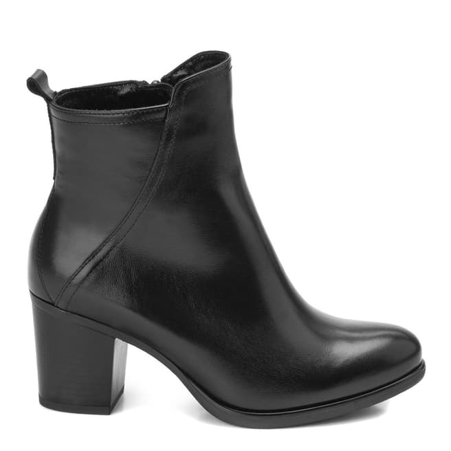Belwest Black Leather Black Heel Boots