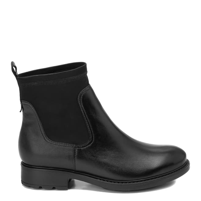 Belwest Black Leather Elasticated Chelsea Boots