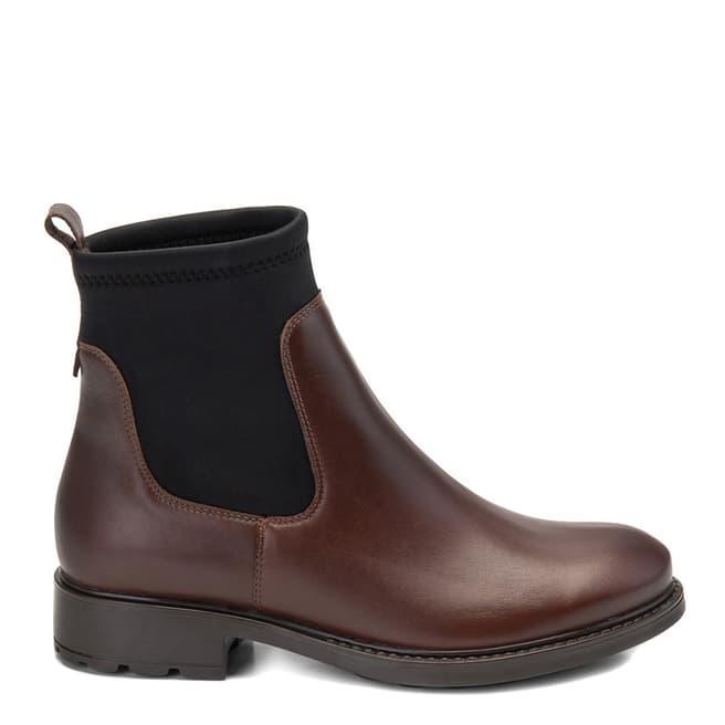 Belwest Brown Leather Elasticated Chelsea Boots