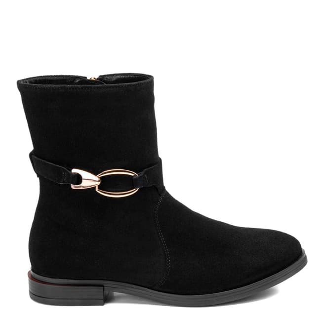 Belwest Black Suede Tall Ankle Boots