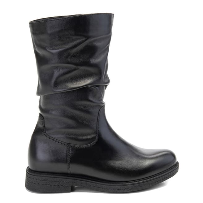 Belwest Black Leather Slouchy Boots