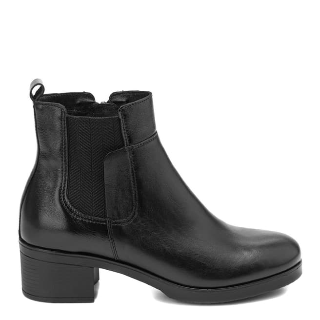 Belwest Black Leather Chelsea Style Ankle Boots