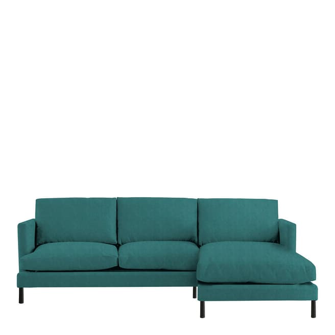 Gallery Living Dulwich Corner Chaise RH Sofa Bed in Placido Teal