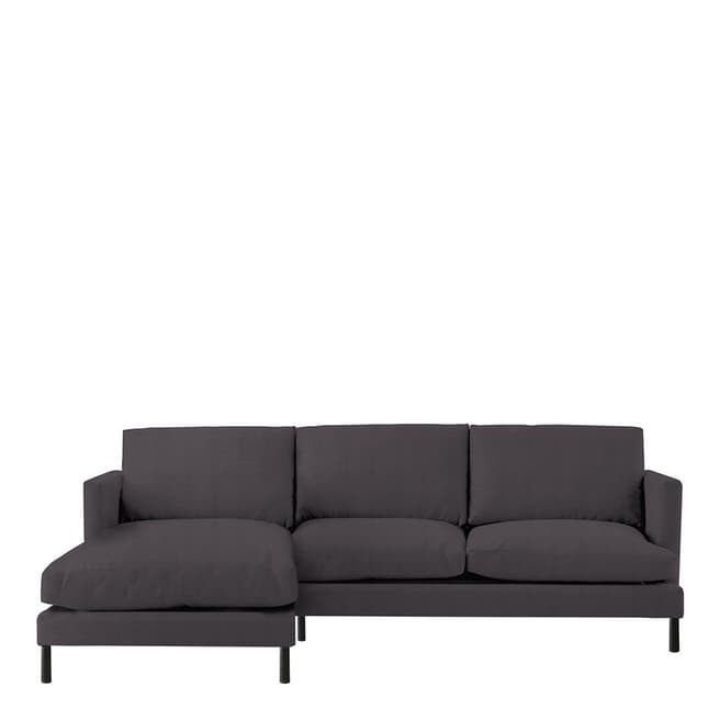 Gallery Living Dulwich Corner Chaise LH Sofa Bed in Placido Nickel