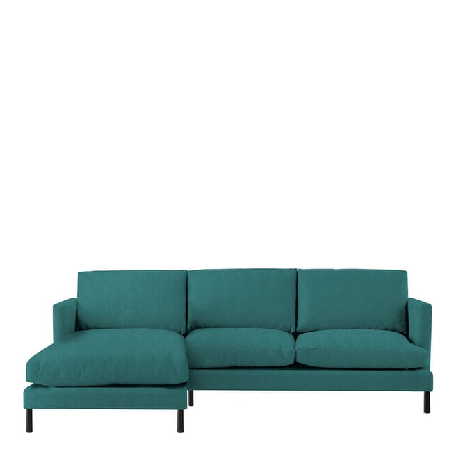 Gallery Living Dulwich Corner Chaise LH Sofa Bed in Placido Teal