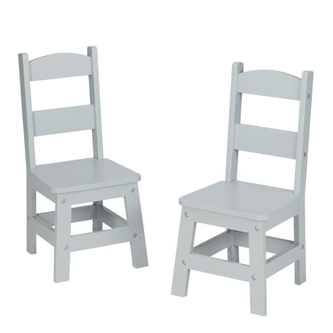 Melissa and Doug Grey Wooden Chair Pair