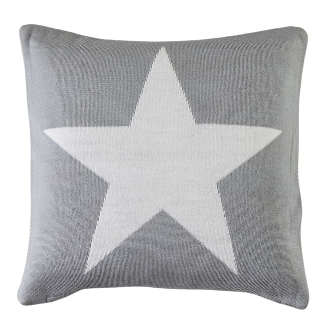 Kilburn & Scott Star Knitted Cushion, Grey