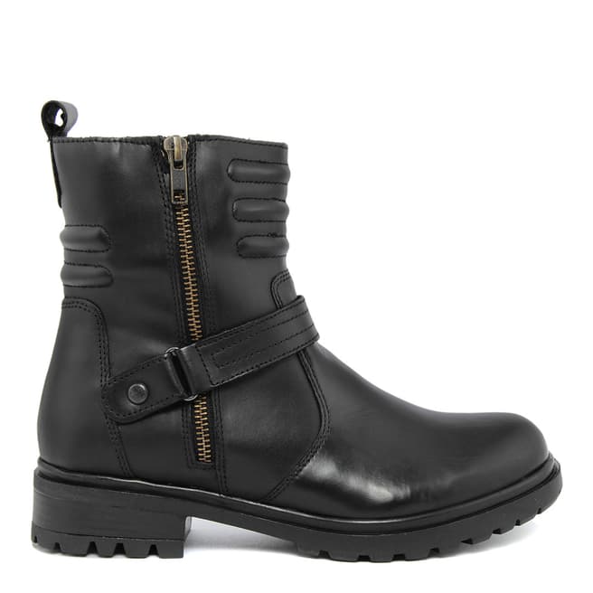 Fashion Attitude Black Leather Pieve Ankle Boots