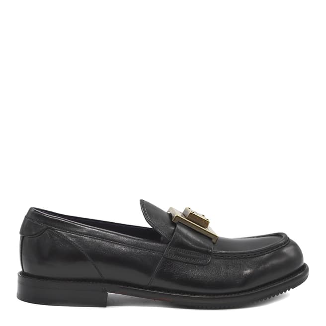 Dolce & Gabbana Black Leather Bernini Loafers
