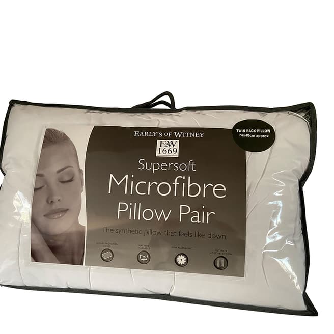 Earlys of Witney Microfibre Pair of Pillows