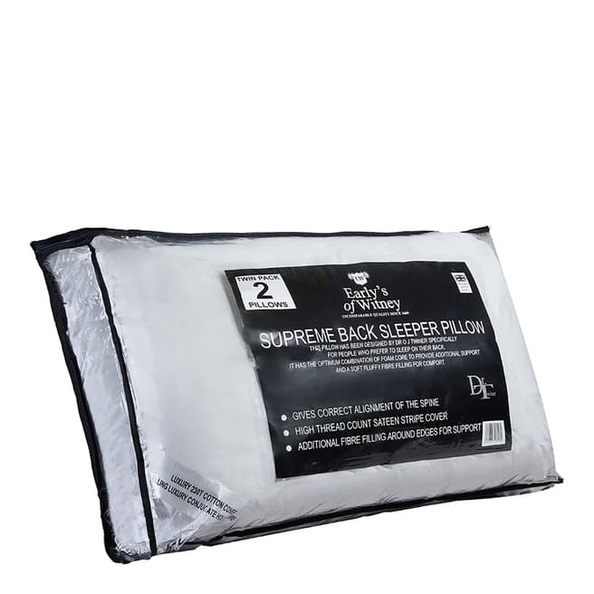 Earlys of Witney Back Sleeper Twin Pack of Pillows