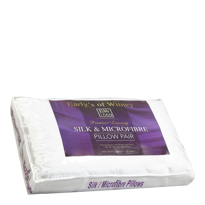 Earlys of Witney Silk Microfibre Pair of Pillows