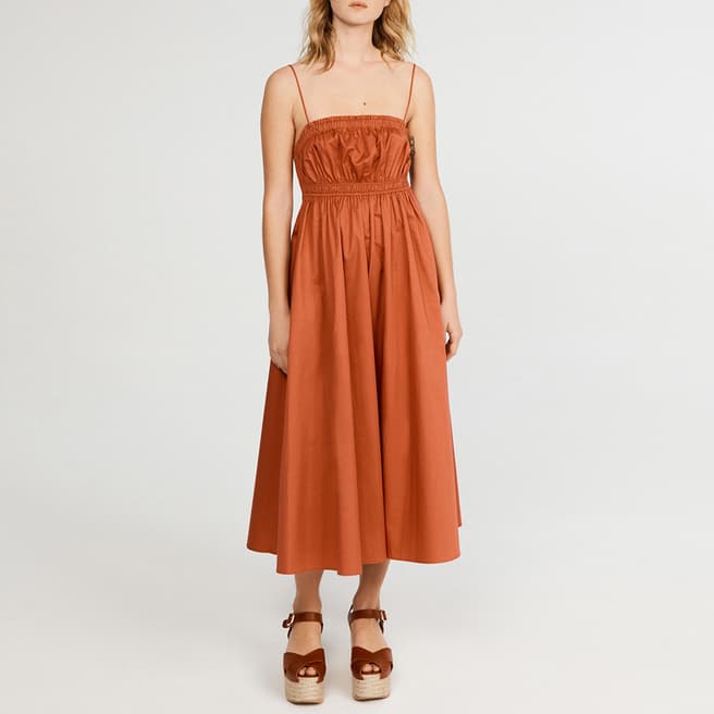 Claudie Pierlot Rust Rion Cotton Dress