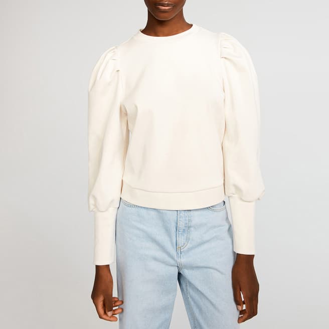 Claudie Pierlot Vanilla Toyi Cotton Blend Sweatshirt