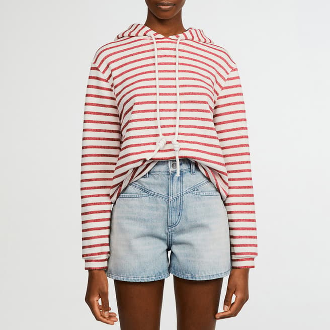 Claudie Pierlot Red Stripe Treize Cotton Blend Sweatshirt