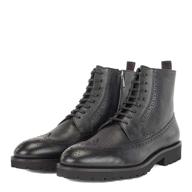 BOSS Black Leather Edenlug Boots
